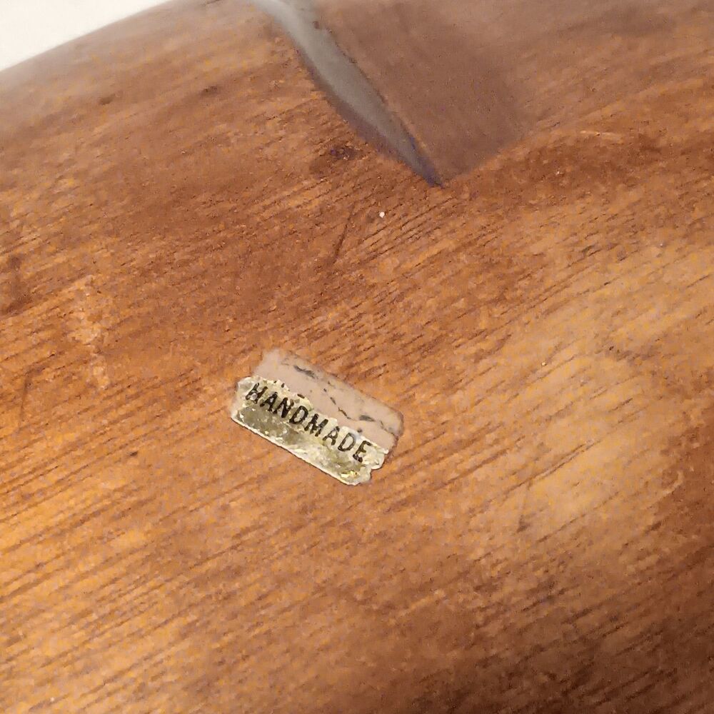 Vintage Monkey Pod Wood Leaf Shaped Tray-Handmade-Fruit Bowl-Charcuterie-MCM - Picture 8 of 8